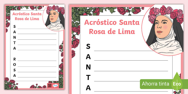 Rose Lima Sex Video - AcrÃ³stico: Santa Rosa de Lima | Twinkl PerÃº (teacher made)