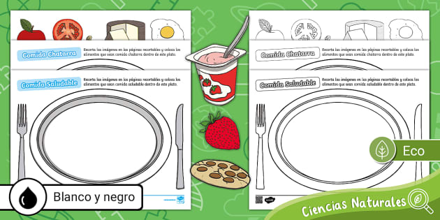 alimentos saludables vs no saludables para niños