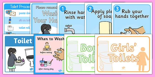 👉 Toilet Cleanliness Posters Display Pack - Twinkl