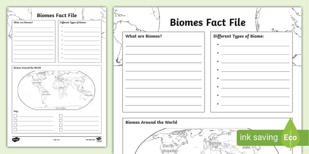 Biome Fact File Template Teacher Made