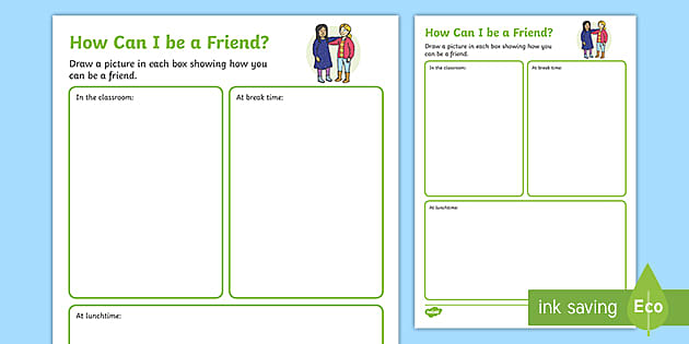 How Can I Be A Friend? Drawing Worksheet
