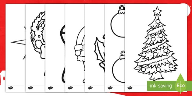 FREE! - Hojas de colorear con dibujos para tarjetas de Navidad