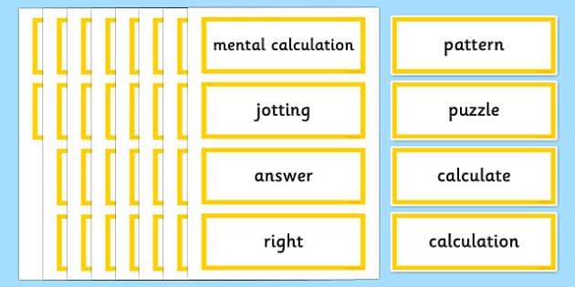 Year 2 Maths Vocabulary Word Cards Solving Problems - Twinkl