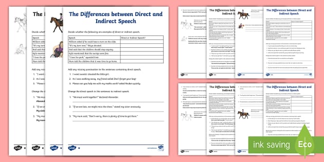 huwelijk Over het algemeen Afleiden The Differences between Direct and Indirect Speech Differentiated Worksheets