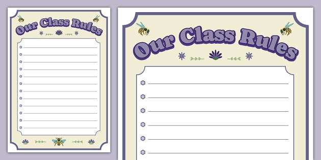 Bee-Themed Our Class Rules Display Poster - Twinkl
