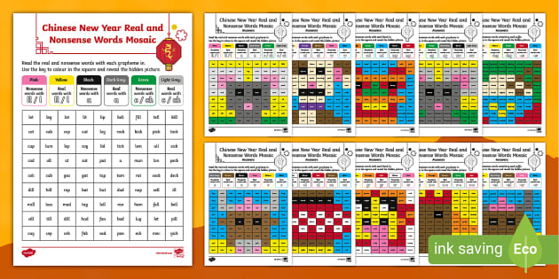 Chinese New Year Phonics Mosaic Bumper Activity Pack Phases 2 6