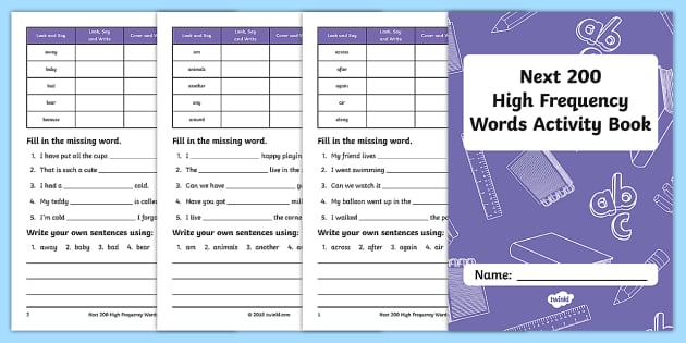 Next 200 High Frequency Words Activity Book (teacher Made)