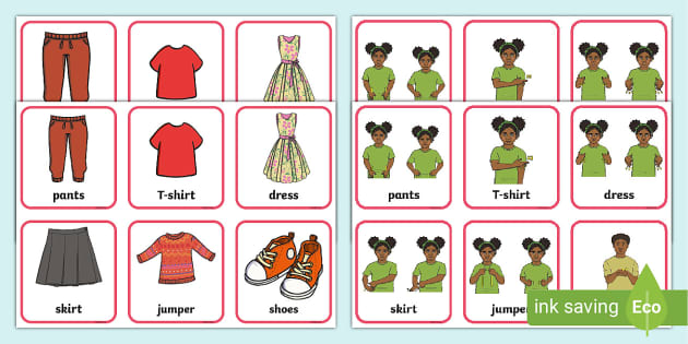 Auslan Clothes Matching Cards (teacher made) - Twinkl