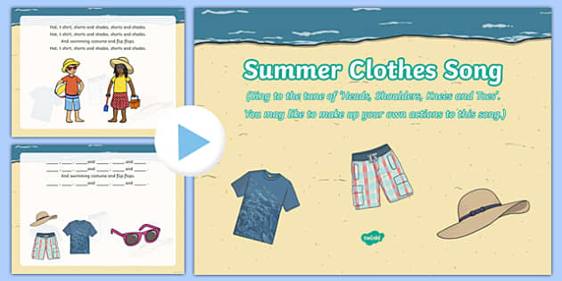 Summer Clothes Song PowerPoint (Hecho por educadores)