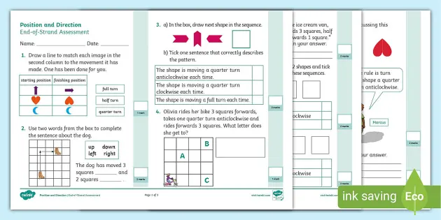 year 2 maths geometry position and movement home learning activity booklet