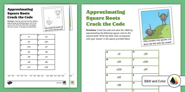 Eighth Grade Positive and Negative Square Roots Practice