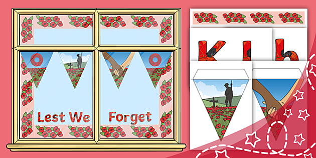 Lest We Forget Display Banner (Teacher-Made) - Twinkl