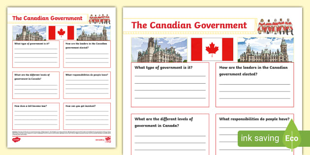 Canadian Government Fact File Template (teacher-made)