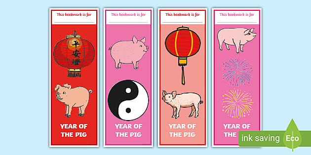FREE Year Of The Pig Bookmarks Twinkl Bookmarks FREE Year Of The Pig Bookmarks Twinkl Bookmarks