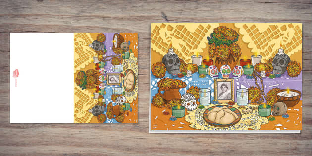 Day of The Dead Ofrenda Altar Card | Twinkl Party - Twinkl