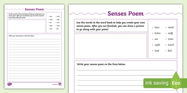 creative writing exercise senses