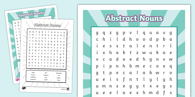 Abstract Nouns Word Search (l'enseignant A Fait) - Twinkl