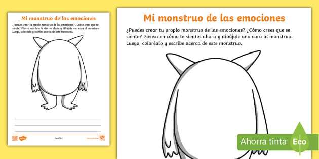 Ficha De Actividad: Mi Monstruo De Las Emociones - Twinkl