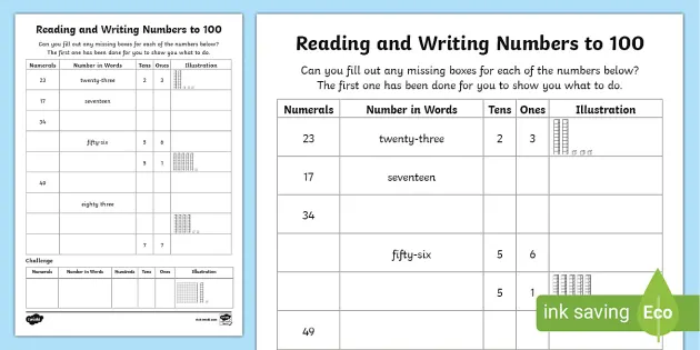 Numbers in Spanish 1-100 | Números 0-100 worksheets and reading  comprehension