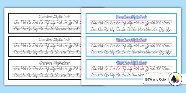 Cursive Alphabet Desk Strips | Printable & Laminable | Twinkl