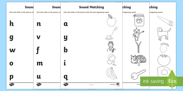 Alphabet Initial Beginning Sounds Phonics Worksheets
