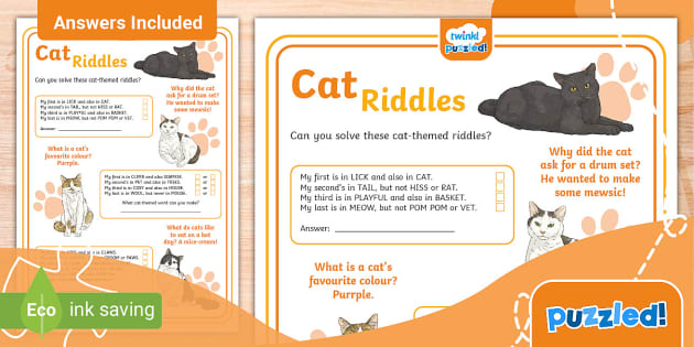 Cat Riddles - Twinkl Puzzled (teacher made) - Twinkl