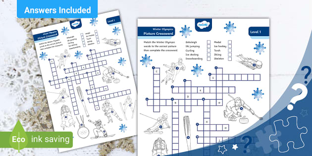 Winter Olympics Picture Crossword Puzzle Twinkl Puzzles