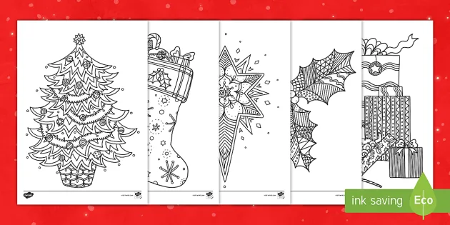 Páginas para colorir de luzes de Natal - folhas imprimíveis