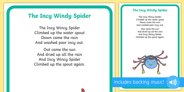 Incy Wincy Spider Nursery Rhyme Song