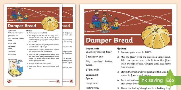 Damper Bread Recipe - Early Years and Primary Aged Students