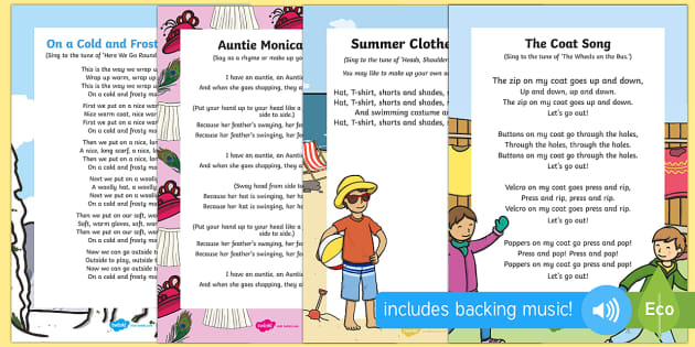 Clothes Songs and Rhymes Resource Pack (Teacher-Made)