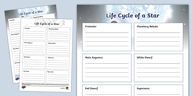 Life Cycle Of A Star Fact File Template (teacher Made)