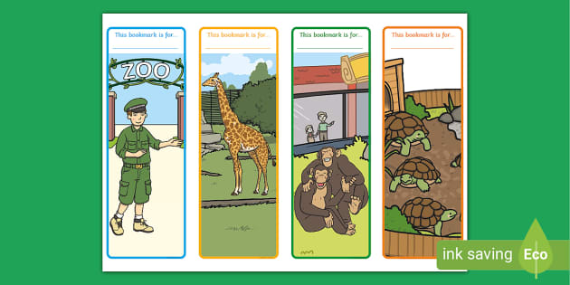 FREE! - Printable Zoo Themed Display Bookmarks - Twinkl