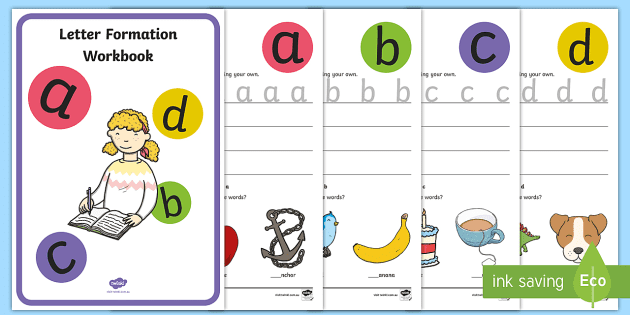 letter formation workbook english worksheets for lkg