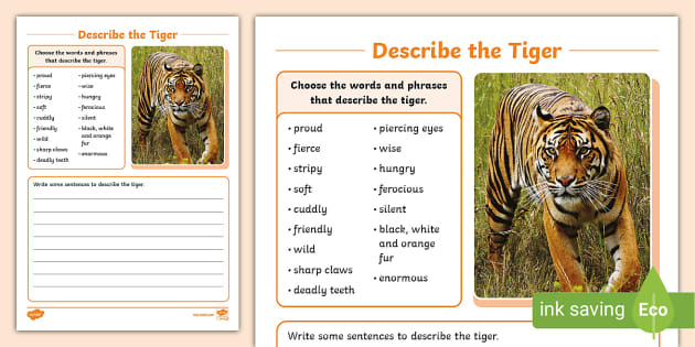 creative writing on tiger