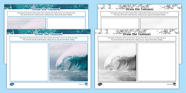 Draw the Tsunami Worksheet (teacher made) - Twinkl