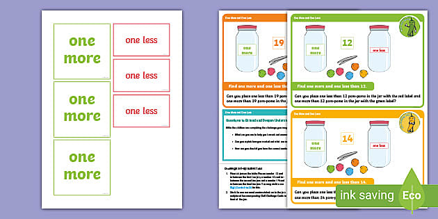 EYFS Maths 1 More, 1 Less Chilli Challenges: Pom-Pom Jars