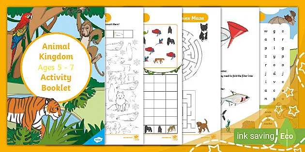 Animal Kingdom Themed Activity Booklet (Ages 5 - 7) - Twinkl