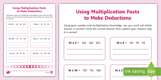 Making Deductions Using 2 5 And 10 Times Tables Facts