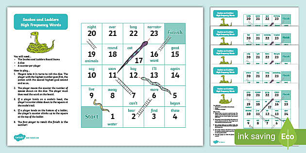 Snakes And Ladders Template - Printable Board Game - Twinkl