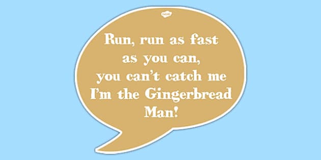 Gingerbread Man Quote Cut Out Speech Bubble Teacher Made