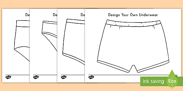 Design Your Own Underwear Coloring Sheets (Teacher-Made)
