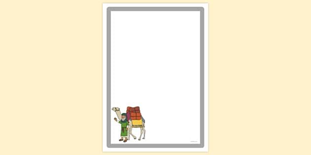 Merchant With Camel Page Border (teacher made) - Twinkl