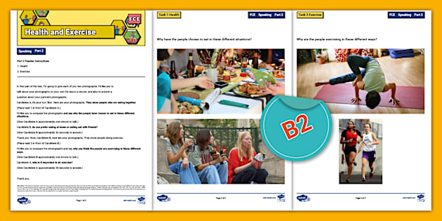 B2 First (FCE) Speaking Part 2 - Health and Exercise