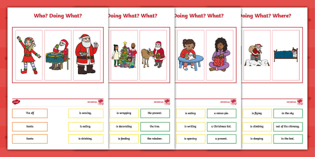 Christmas Colourful Semantics Cut Up Sentences Activity