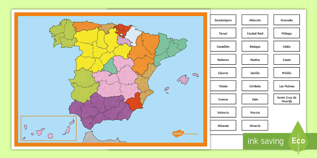 FREE! - Póster: Colocar las provincias de España Póster DIN A4