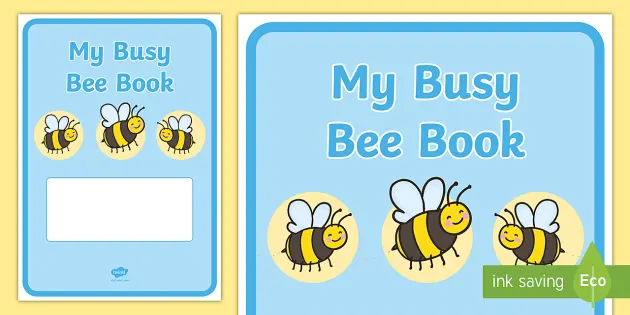 👉 Busy Bee Book Cover - Busy Book Cover Page Printable