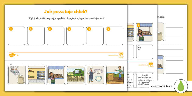 Jak Powstaje Chleb? | Karta Pracy | 3 Poziomy Trudności