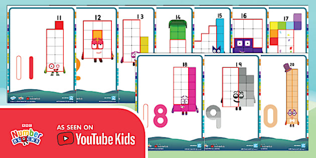 FREE Numberblocks: 11-20 Numeral Posters (Lehrer gemacht)