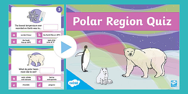 Polar Regions Animal Habitats Quiz PowerPoint (teacher made)